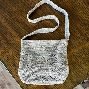 CARLO D’SANTI CROCHETED KNIT BAG PURSE SMALL EXCELLENT